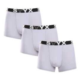 3PACK Moške boksarice Styx športna guma sive (G10676767) XXL.
Privoščite si udobje, ki traja ves dan, z moškimi boksericami Styx v klasični barvi.
Kakovosten material za največje udobje
Boksarice so izdelane iz vrhunske mešanice bombaža in umetnih vlaken.
Praktična zasnova in češka natančnost
Boksarice Styx imajo krajše noge, ki se nikjer ne zvijajo in vam omogočajo največjo svobodo gibanja.
Zakaj izbrati boksarice Styx

Češka kakovost: Zasnovan in izdelan je na Češkem, kar zagotavlja vrhunsko kakovost izdelave.
Vrhunski materiali: Kombinacija bombaža, modala in elastana za največje udobje.
Univerzalno oblikovanje: Krajše noge in elegantne športne elastike za vsako priložnost.

Spodnje perilo Styx je eno izmed najbolj priljubljenih
Češka blagovna znamka Styx je med kupci znana predvsem po kratkih hlačah z novimi vzorci v živahnih barvah.
Kako pravilno skrbeti za bokserje Styx?

Pralnica: Perite pri 30 °C z blagim pralnim sredstvom, da material ostane mehak in udoben.
Sušenje: Ni priporočljivo sušiti v sušilnem stroju, za ohranitev oblike bokserjev pa jih sušite na zraku.
Likanje: Po potrebi likanje izvajajte na nizki temperaturi, da ohranite mehkobo materiala.

Nasvet: Postanite strokovnjak za vzdrževanje spodnjega perila z z nasveti v našem članku in svojim najljubšim kosom zagotovite nego, ki si jo zaslužijo.