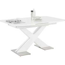 Hom`in JEDÁLENSKÝ STÔL, biela s vysokým leskom, 140-175/85/76 cm.
