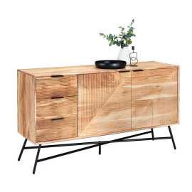 Ambia Home ŠIROKÁ KOMODA, akácia, čierna, farba akácie, 145/80/45 cm.