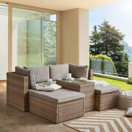 Ambia Garden TERASOVÁ SEDACIA SÚPRAVA plast, sklo, textil.