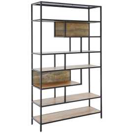 Livetastic REGÁL, zelená, čierna, farba akácie, železo, akácia, 120/201/38 cm.