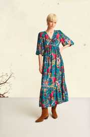 Šaty Medicine zelená farba, maxi, áčkový strih.