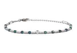 BREIL Korálkový náramok so zeleným smaragdom Priam TJ3647.