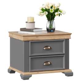 Nočný stolík annie - šedá/dub tortuga.

 

O stabilitu a pevnosť výrobku sa stará spodná a vrchná doska vyrobená z kvalitnej MDF dosky v dekore dubového dreva.

 

Rozmery nočného stolíka Annie sú 56x48x46cm (š, v, h).

 

Všetok nábytok patriaci do kolekcie Annie nájdete nižšie v súvisiacich produktoch.