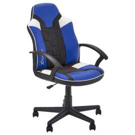 X Rocker HERNÁ STOLIČKA, kožený vzhľad, modrá, čierna.