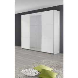 BIELA SKRIŇA SO ZRKADLOM, 218/210/59 cm.