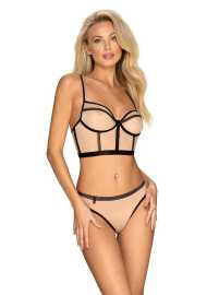 Conjunto mujer Obsessive beige (Nudelia top & panties) L.
Obsessive son muy  en el diseño sexy.
El paquete no incluye las medias.