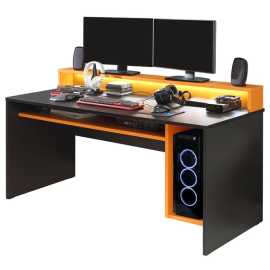 Sconto Písací stôl JAMAL čierna/oranžová.