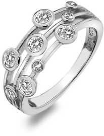 Hot Diamonds Luxusný strieborný prsteň s topaz a diamantom Willow DR207 56 mm.