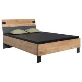 MID.YOU ZOSTAVA S POSTEĽOU, 140/200 cm, grafitová, farba duba.