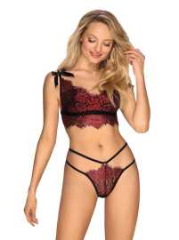 Dámsky set Obsessive červený (Redessia top & thong) L.
Sety Obsessive sú veľmi originálne v sexi vyhotovení.
Balenie neobsahuje pančušky.