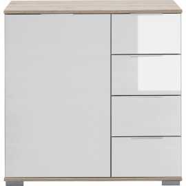 Carryhome KOMODA, biela, farba duba, 81/83/41 cm.