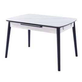 Sconto Jedálenský stôl OPULLU biely mramor/čierna.