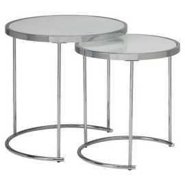 MID.YOU SADA ZASÚVACÍCH STOLÍKOV, biela, chrómová.