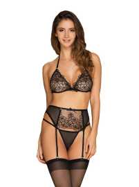 Dámsky set Obsessive čierny (Uniquella set) S.
Sety Obsessive sú veľmi originálne v sexi vyhotovení.
Balenie neobsahuje pančušky.