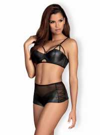 Ženski komplet Obsessive črna (Leatheria set) S.
Obsessive so zelo  seksi dizajna.
Paket ne vključuje nogavic.