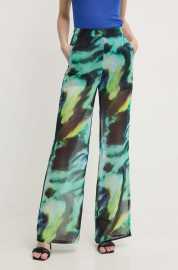 Nohavice Morgan PLIZO.F dámske, čierna farba, rovné, vysoký pás, PLIZO.F.