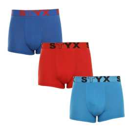 3PACK pánske boxerky Styx športová guma viacfarebné (G9676964) S, trenky.
Doprajte si pohodlie, ktoré vydrží celý deň, s pánskymi boxerkami Styx v klasických farbách.
Kvalitný materiál pre maximálne pohodlie
Boxerky sú vyrobené z prvotriednej zmesi bavlny a umelých vlákien.
Praktický dizajn a česká precíznosť
Boxerky Styx majú kratšie nohavice, ktoré sa nikde nezhrňujú a poskytujú maximálnu voľnosť pohybu.
Prečo si vybrať boxerky Styx

Česká kvalita: navrhnuté a vyrobené v Českej republike, čo zaručuje najvyššiu kvalitu spracovania.
Prémiové materiály: kombinácia bavlny, modalu a elastanu pre maximálne pohodlie.
Univerzálny dizajn: kratšie nohavičky a štýlová športová guma na každú príležitosť.

Spodná bielizeň Styx je jednou z najobľúbenejších
Česká značka Styx je medzi zákazníkmi známa najmä vďaka svojej spodnej bielizni s neotrelými vzormi vo výrazných farbách.
Ako sa mám starať o svoje boxerky Styx?

Perte ich pri teplote 30 °C s jemným pracím prostriedkom, aby bol materiál stále mäkký a príjemný.
Sušenie: Sušička sa neodporúča, boxerky sušte voľne na vzduchu, aby si zachovali svoj tvar.
Žehlenie: V prípade potreby žehlite pri nízkej teplote, aby si materiál zachoval svoju mäkkosť.

Tip: Staňte sa expertom na údržbu spodnej bielizne vďaka tipom v našom článku a doprajte svojim obľúbeným kúskom starostlivosť, ktorú si zaslúžia.
