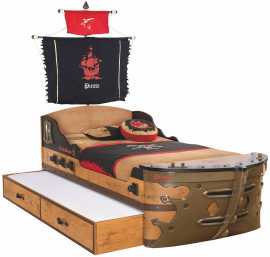 Detská posteľ jack 90x190cm v tvare lode s úložným priestorom - dub.

 

Máte doma snílka, ktorý sa chce stať pánom morí?

 

Zbožňuje váš malý kapitán hranie na pirátov?

 

Trápi vás nedostatok miesta v detskej izbe?

 

Ložná plocha postele je 90x190cm.

 

K posteli je možné zaobstarať aj vyobrazené obliečky alebo prehoz. 

 

Kolekcia Jack je vyrobená v zaujímavom dubovom dekore lancelot v kombinácii s originálnymi potlačami pirátskej tematiky.

 

Všetok nábytok patriaci do kolekcie Jack a vhodné matrace nájdete nižšie v súvisiacich produktoch.