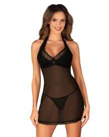 Chemise de mujer Obsessive negro (Medilla chemise) XL/XXL.
Déjate llevar por una sensación de feminidad irresistible con el chemise Obsessive para mujer.
Material de lujo para el máximo confort
La chemise está confeccionada con una fina fibra artificial que ofrece un exclusivo aspecto sedoso.
Diseño seductor y elaboración precisa
El chemise Obsessive es perfecto para esas noches en las que quieres brillar.
Por qué te encantará la camisa Obsessive

Diseño sensual y elegante: El encaje y los recortes acentúan sutilmente tu figura.
Material agradable: Le proporcionará comodidad y es suave al tacto.
Ideal para veladas románticas, ocasiones especiales y como regalo.

Perfectamente seductora en lencería Obsessive
La popular marca Obsessive diseña lencería sexy para mujer que acentúa tus curvas y te da confianza.
Cómo cuidar una camisa Obsessive
Para disfrutar de tu seductora chemise durante mucho tiempo, presta atención a su mantenimiento.

Lavandería: Lavar la camiseta a mano en agua tibia con detergente suave.
Secado: Después de lavarla, escúrrela suavemente y déjala secar al aire.
Planchado: No plancharon este producto.

Consejo: Tu ropa interior favorita se merece un tratamiento suave.