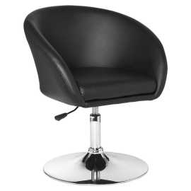 MID.YOU STOLIČKA S PODRÚČKAMI, kožený vzhľad, čierna.