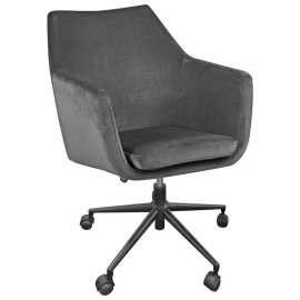Carryhome OTOČNÁ STOLIČKA, velúr, čierna, tmavosivá.