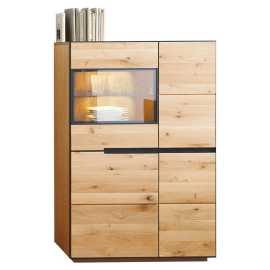 Linea Natura VYSOKÁ KOMODA, dub, antracitová, farba duba, 89/136/38 cm.