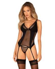 Damen-Korsett-Set Obsessive schwarz (Nesari corset) XS/S.
 Obsessive sind sehr originell in einem sexy Design.
Das Set besteht aus einem Korsett und einem Tanga.
Alle Produkte sind luxuriös in der Original Obsessive-Geschenkbox verpackt.