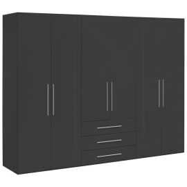 Xora SKRIŇA S OTOČNÝMI DVERAMI, antracitová, antracitová s vysokým leskom, 292,8/218,6/59,6 cm.