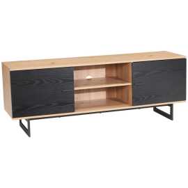 Livetastic NÍZKA KOMODA, čierna, farba duba, 150/55/40 cm.