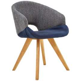 Linea Natura STOLIČKA S PODRÚČKAMI, tkaná textília, plochá tkanina, modrá, farba duba.