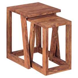 MID.YOU SADA PRÍRUČNÝCH STOLÍKOV, indický palisander, farba indického palisandra.