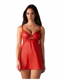 Damestruitje Obsessive rood (Aliosa chemise) L/XL.
Geniet van het gevoel van onweerstaanbare vrouwelijkheid met de Obsessive damesslip.
Luxe materiaal voor maximaal comfort
De chemise is gemaakt van een fijne kunstvezel die een exclusieve zijdeachtige look biedt.
Verleidelijk ontwerp en nauwkeurige afwerking
De Obsessive chemise is perfect voor nachten waarin je wilt schitteren.
Waarom je van de Obsessive chemise zult houden

Sensueel en elegant ontwerp: Kant en uitsnijdingen accentueren je figuur subtiel.
Aangenaam materiaal: Het biedt je comfort en voelt zacht aan.
Ideaal voor romantische avonden, speciale gelegenheden en als cadeau.

Perfect verleidelijk in Obsessive lingerie
Het populaire merk Obsessive ontwerpt sexy lingerie voor vrouwen die je rondingen accentueert en je zelfvertrouwen geeft.
Hoe verzorg je een Obsessive-hemd?
Om lang plezier te hebben van je verleidelijke chemise, moet je aandacht besteden aan het onderhoud ervan.

Wasgoed: Was het shirt met de hand in lauw water met een mild wasmiddel.
Drogen: Wring het shirt na het wassen voorzichtig uit en laat het aan de lucht drogen.
Strijken: Ze hebben dit product niet gestreken.

Tip: Je favoriete ondergoed verdient een zachte behandeling.