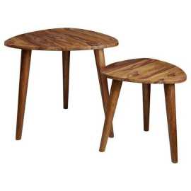 MID.YOU SADA ZASÚVACÍCH STOLÍKOV, indický palisander, farba indického palisandra.