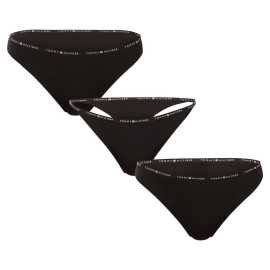 3PACK ženske tange Tommy Hilfiger crno (UW0UW05756 0V2) S.