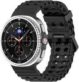 4wrist Silikonový sportovní řemínek pro Samsung Galaxy Watch8 - Černý.