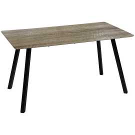 Carryhome JEDÁLENSKÝ STÔL, čierna, farba duba, 140/80/75 cm.