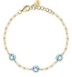 Morellato Pozlátený náramok s modrými kubickými zirkónmi Tesori SAIW304.