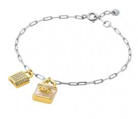 Michael Kors Štýlový bicolor náramok so zirkónmi a perleťou Premium MKC1742TL931.