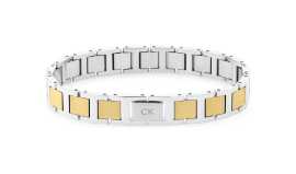 Calvin Klein Nadčasový bicolor náramok pre mužov Link 35100009.