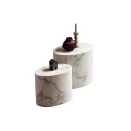 Livetastic SADA KONFERENČNÝCH STOLÍKOV, biela, kompozitné drevo, 48-40/33-24,5/40-33 cm.