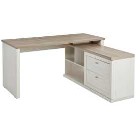 Hom`in ROHOVÝ PÍSACÍ STÔL, sivá, biela, 160/145,3/76 cm.